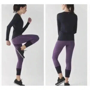 Lululemon Rebel Runner Crop Herringbone Purple 4